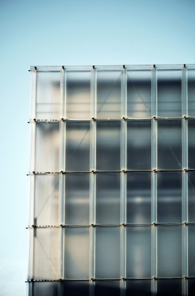 Ausschnitt der Fassade des Kunsthaus Bregenz